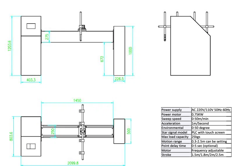 kích thước COLO-2500D